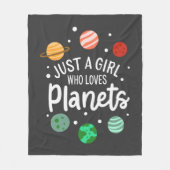 Gewoon een meisje dat van planeten houdt buiten de fleece deken (Voorkant)