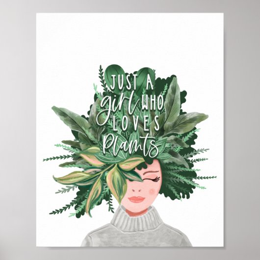 Gewoon een meisje dat van Plant houdt | Crazy Plan Poster (Voorkant)