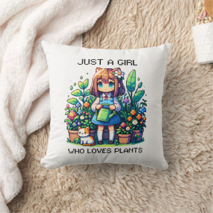 Gewoon een meisje dat van Planten houdt Kussen