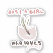 Gewoon een meisje dat van Planten Plantas Air Plan Sticker (Voorkant)