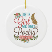 Gewoon een meisje dat van poëzie gedichten houdt keramisch ornament (Achterkant)