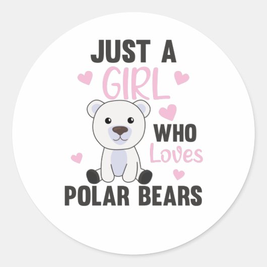 Gewoon een meisje dat van Polaire Beren houdt - Ku Ronde Sticker (Voorkant)