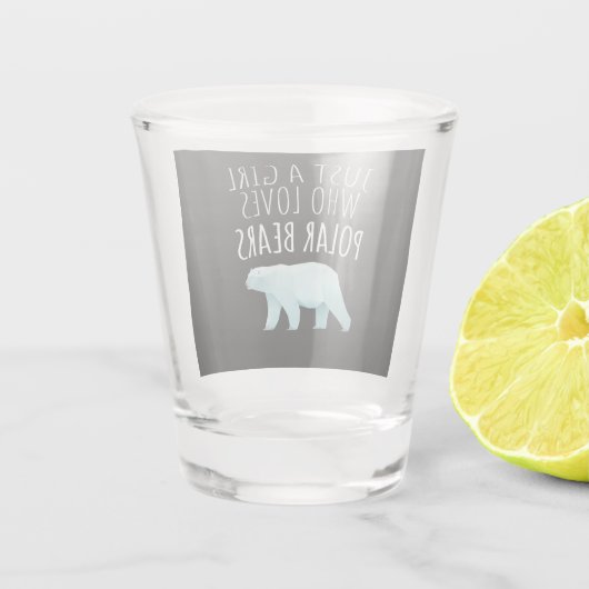 Gewoon een meisje dat van Polar Beren Dierenvriend Shot Glas (Achterkant)