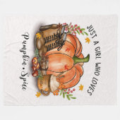 Gewoon een meisje dat van pomkin Fleece Blanket ho (Voorkant (Horizontaal))