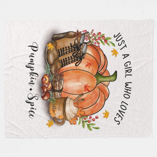 Gewoon een meisje dat van pomkin Fleece Blanket ho (Voorkant (Horizontaal))