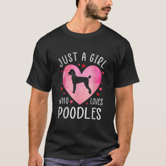 Gewoon een meisje dat van Poodles Dog Mama Pet Lov T-shirt