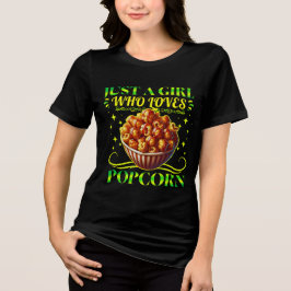 gewoon een meisje dat van popcorn houdt Tri-Blend shirt