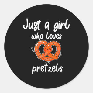 Gewoon Een Meisje Dat Van Pretzels Houdt Grappig O Ronde Sticker