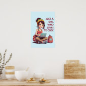 Gewoon een meisje dat van programmeren houdt poster (Keuken)