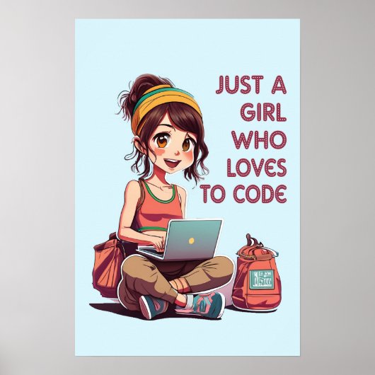 Gewoon een meisje dat van programmeren houdt poster (Voorkant)