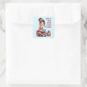 Gewoon een meisje dat van programmeren houdt vierkante sticker (Tas)