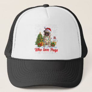 Gewoon een meisje dat van pugs houdt en van kerstp trucker pet