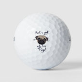 Gewoon een meisje dat van pugs houdt golfballen (Voorkant)