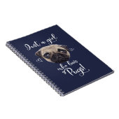 Gewoon een meisje dat van pugs houdt notitieboek (Rechterzijde)
