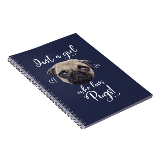 Gewoon een meisje dat van pugs houdt notitieboek (Rechterzijde)
