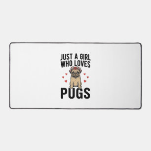 Gewoon een meisje dat van Pugs houdt Vintage honde Bureaumat