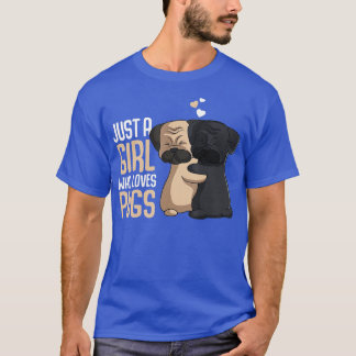 Gewoon een meisje dat van Pugs Kinder Pug Lover Gi T-shirt