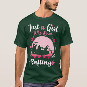 Gewoon een meisje dat van Rafting Pink Retro houd T-shirt