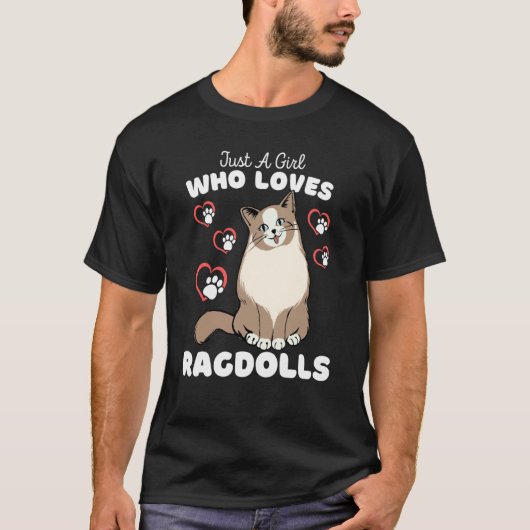 Gewoon een meisje dat van Ragpops houdt, die Kinde T-shirt (Voorkant)