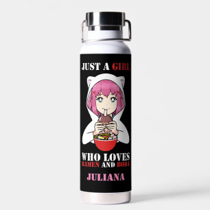 Gewoon een meisje dat van Ramen en Boba houdt Waterfles