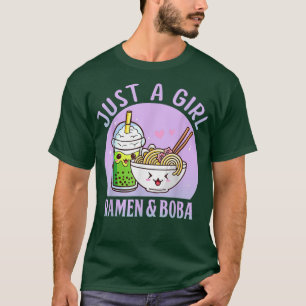 Gewoon een meisje dat van Ramen en Boba Kawaii Jap T-shirt