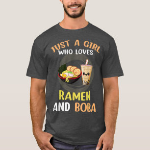 Gewoon een meisje dat van Ramen en Boba Kawaii Jap T-shirt