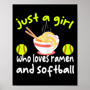 Gewoon een meisje dat van Ramen en Softll grappige Poster