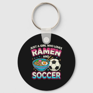 Gewoon een meisje dat van Ramen en Voetbal Houdt  Sleutelhanger