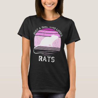Gewoon een meisje dat van Rats Retro Sunset Vintag T-shirt