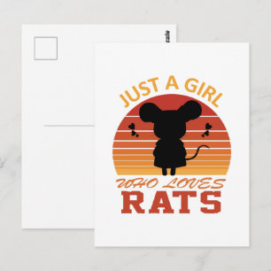 Gewoon een meisje dat van ratten houdt briefkaart