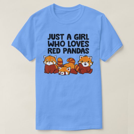 Gewoon een meisje dat van Red Pandas Cute Red Pand T-shirt (Design voorkant)