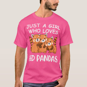Gewoon een meisje dat van Red Pandas Gift Women Ka T-shirt