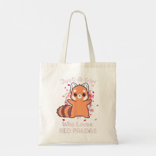 Gewoon een meisje dat van Red Pandas houdt Tote Bag (Achterkant)