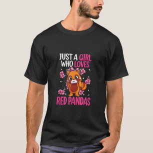 Gewoon een meisje dat van Red Pandas Women Red Pan T-shirt