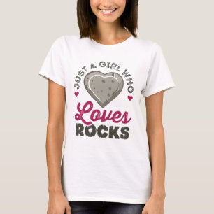 Gewoon een meisje dat van Rocks Geology Geoloog ho T-shirt