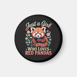 Gewoon Een Meisje Dat Van Rode Pandas Houdt Magneet
