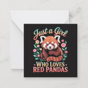 Gewoon Een Meisje Dat Van Rode Pandas Houdt Notitiekaartje