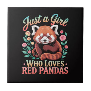 Gewoon Een Meisje Dat Van Rode Pandas Houdt Tegeltje