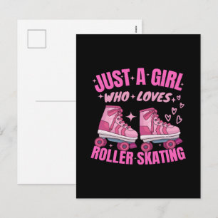 Gewoon Een Meisje Dat Van Rollerskaten Houdt Feestdagenkaart