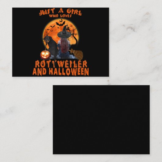 Gewoon een meisje dat van Rottweiler houdt, Dog en Visitekaartje (Voorkant / Achterkant)