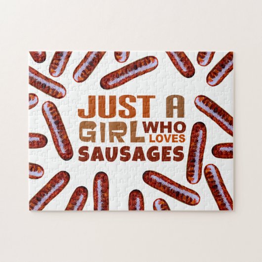 Gewoon een meisje dat van Sausages houdt Legpuzzel (Horizontaal)