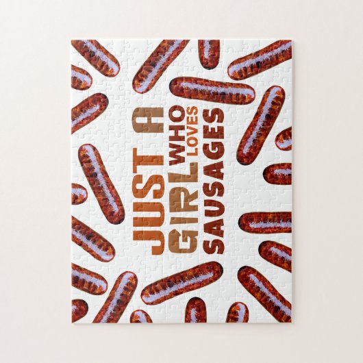 Gewoon een meisje dat van Sausages houdt Legpuzzel (Verticaal)