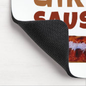 Gewoon een meisje dat van Sausages houdt Muismat (Hoek)