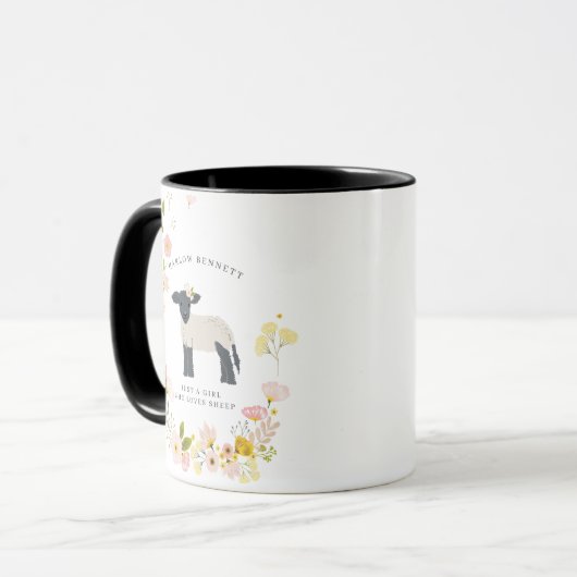 Gewoon een meisje dat van schapen houdt | Monogram Mok (Voorkant links)