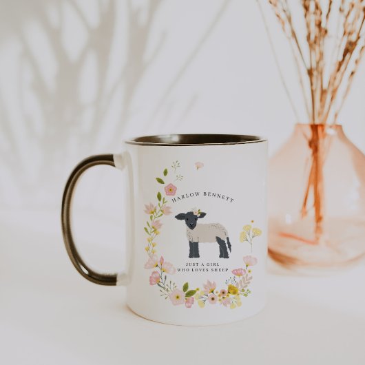 Gewoon een meisje dat van schapen houdt | Monogram Mok
