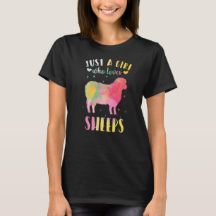 Gewoon een meisje dat van schapen houdt Waterverf  T-shirt