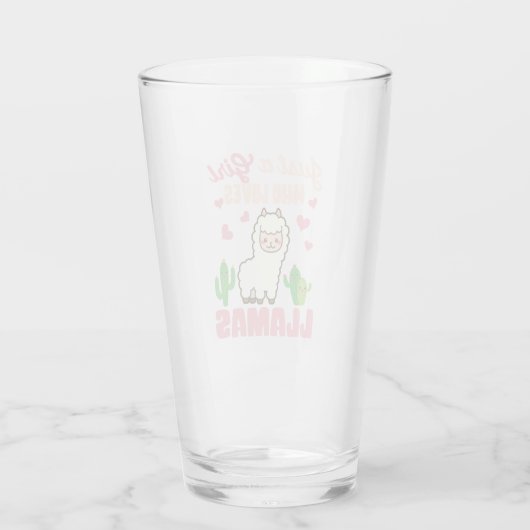 Gewoon een meisje dat van schattige lama houdt glas (Achterkant)