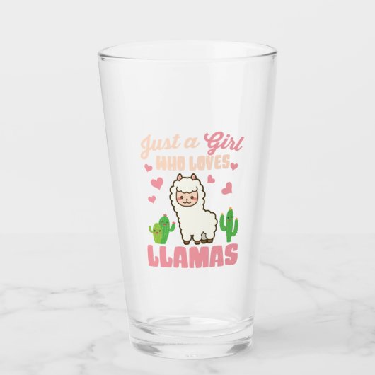 Gewoon een meisje dat van schattige lama houdt glas (Voorkant)