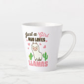 gewoon een meisje dat van schattige lama houdt latte mok (Rechts)
