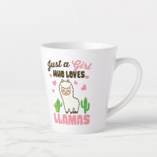 gewoon een meisje dat van schattige lama houdt latte mok